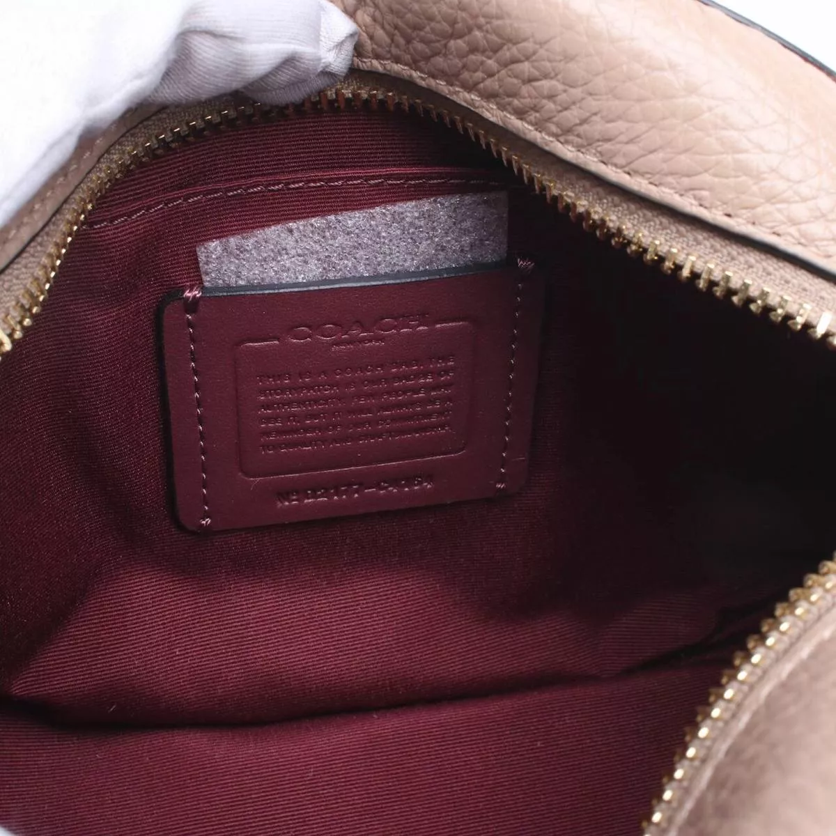 Coach Embossed Leather Horse & Carriage Crossbody in Poppy/Vintage Mauve - Image 8