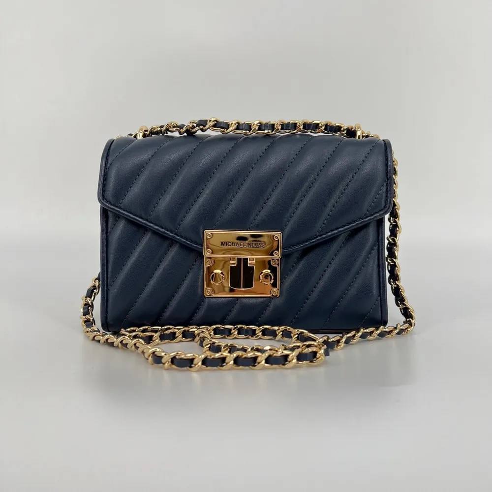 Michael Kors Rose Quilted Small Crossbody in Navy - Amory