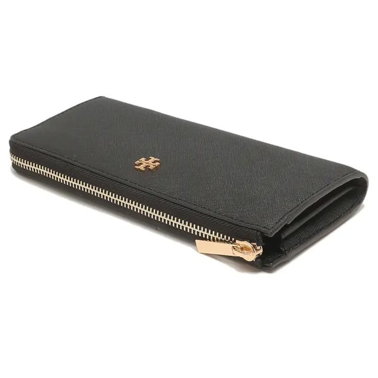 Tory burch Emerson Lzip Continental Wallet in Black Amory