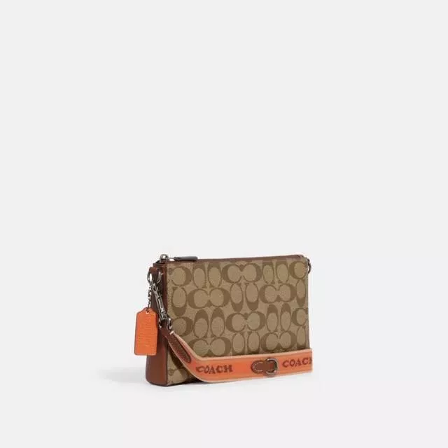 Coach Holden Crossbody In Colorblock Signature Canvas in Khaki/Saddle Multi - Image 2