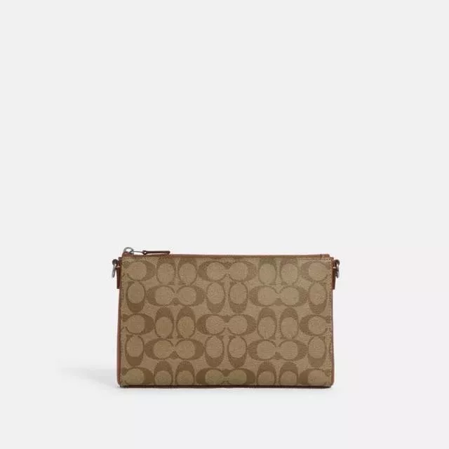 Coach Holden Crossbody In Colorblock Signature Canvas in Khaki/Saddle Multi - Image 3