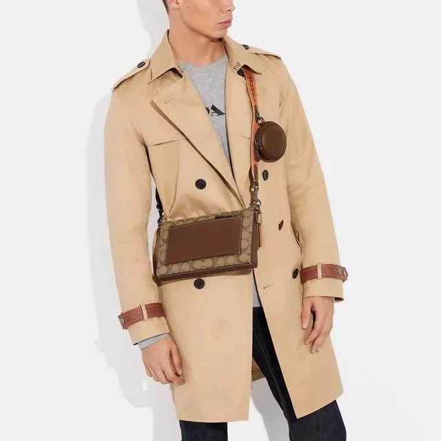 Coach Holden Crossbody In Colorblock Signature Canvas in Khaki/Saddle Multi - Image 5