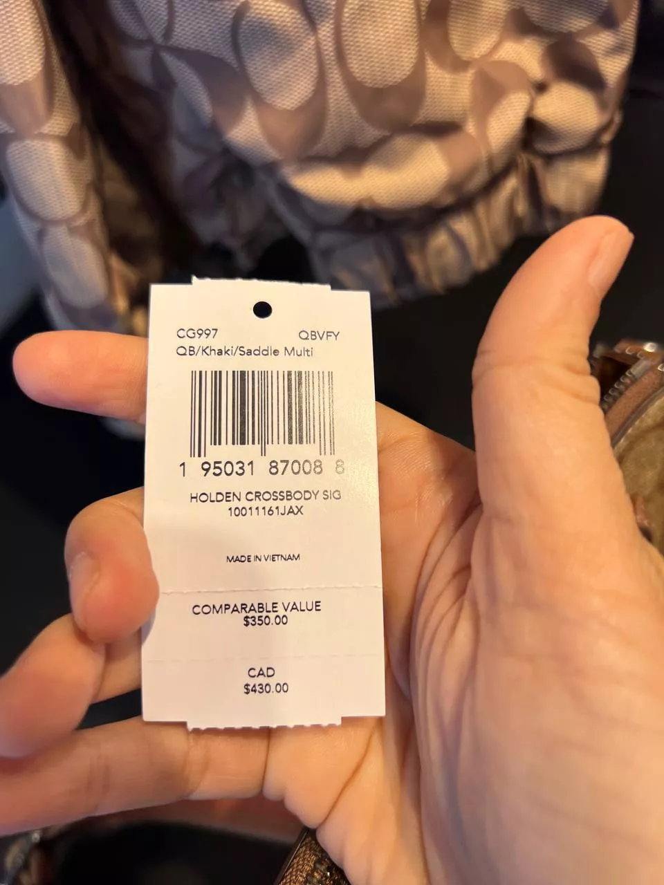 Coach Holden Crossbody In Colorblock Signature Canvas in Khaki/Saddle Multi - Image 8