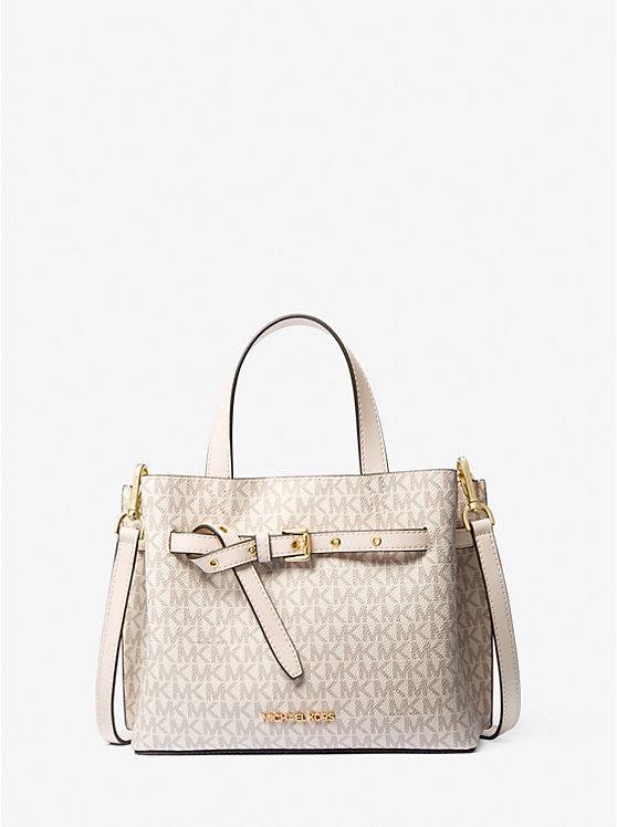 Michael Kors Emilia Small Satchel In Signature Cream