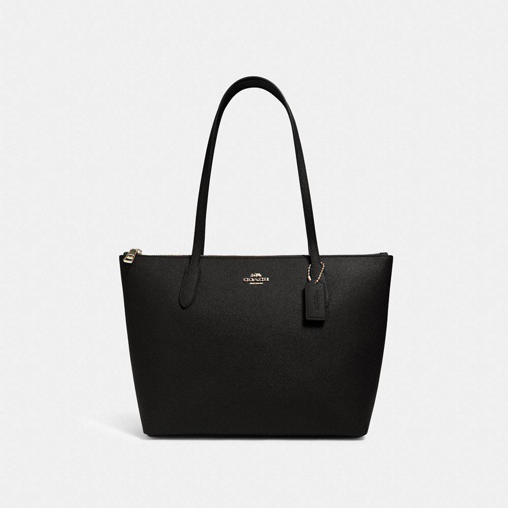 Coach Crossgrain Leather Zip Tote in Black - Amory