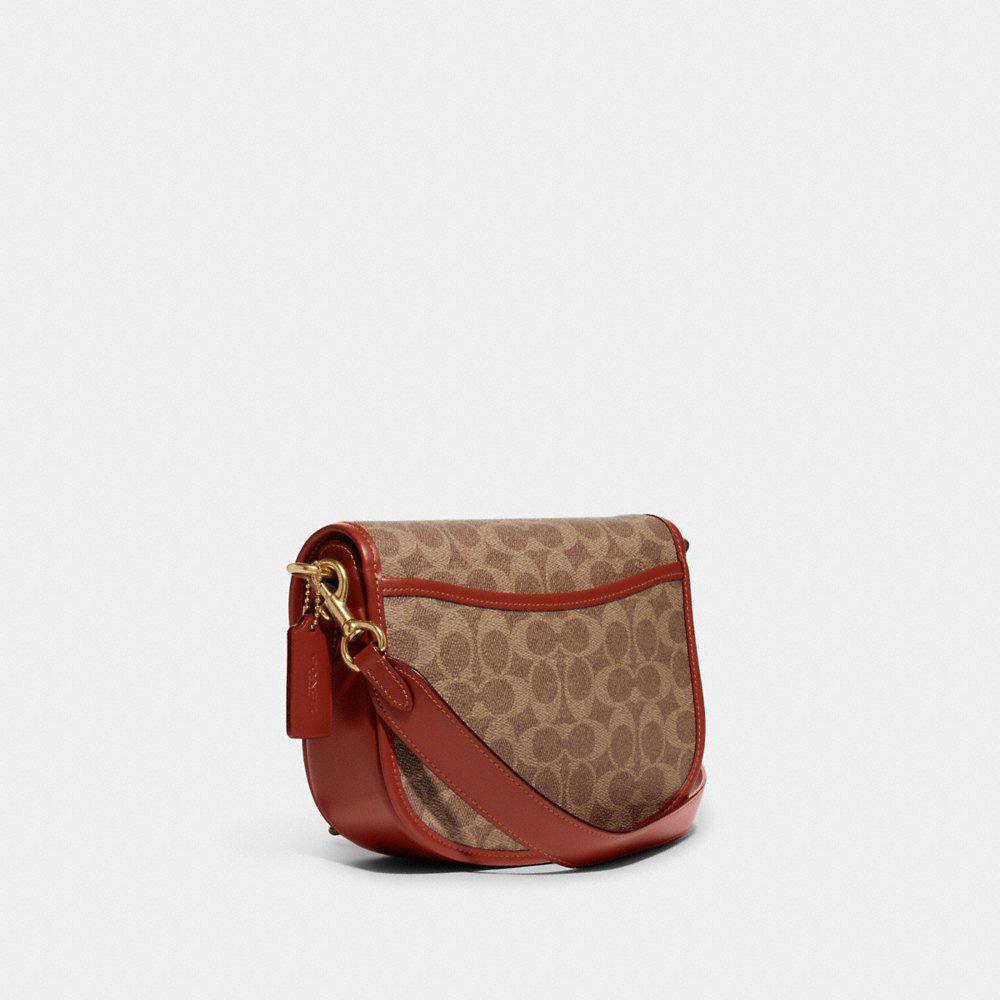 Coach Willow Saddle Bag In Signature Canvas in Tan/Rust - Coach Retail - Image 2