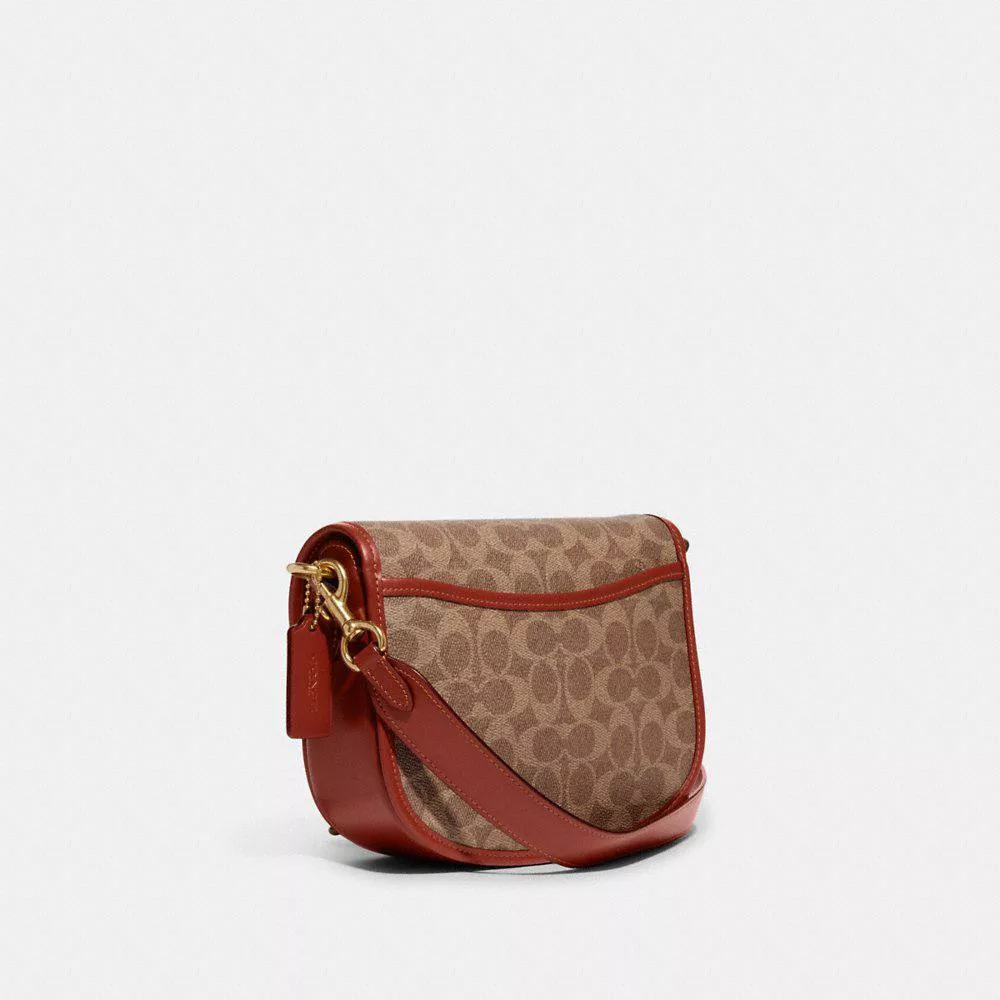 Coach Willow Saddle Bag In Signature Canvas in Tan/Rust - Coach Retail - Image 2