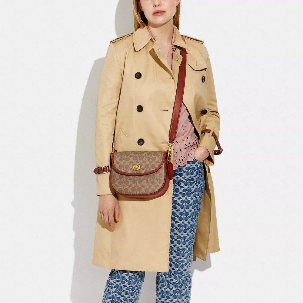 Coach Willow Saddle Bag In Signature Canvas in Tan/Rust - Coach Retail - Image 4