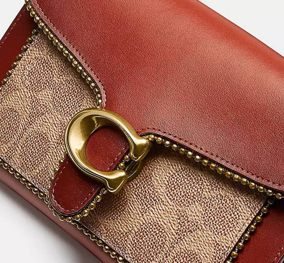 Coach Tabby Chain Clutch In Signature Canvas With Beadchain Tan Rust - Coach Retail - Image 2
