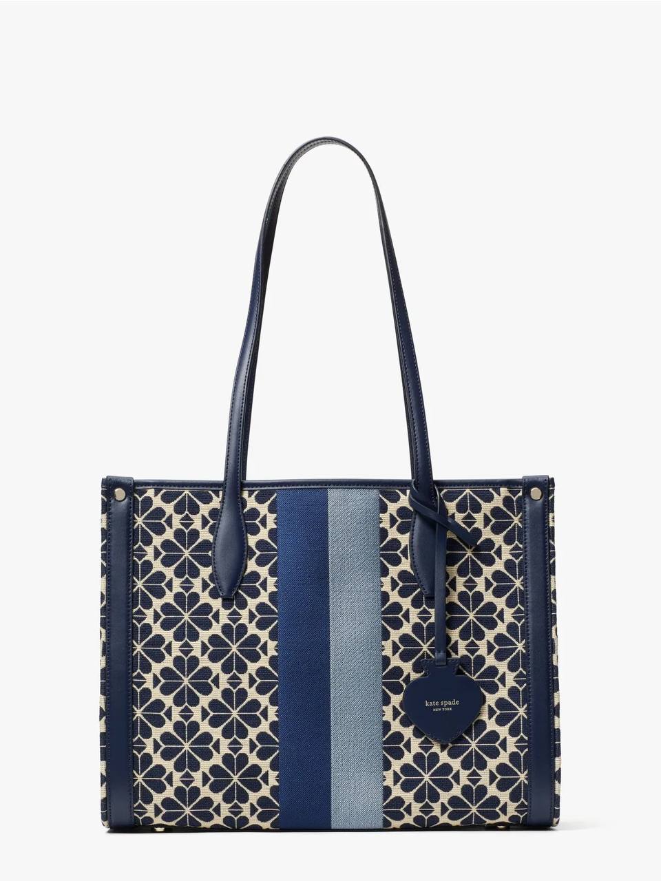 (Pre Order) Kate Spade Market Spade Flower Jacquard Medium Tote in Blue ...