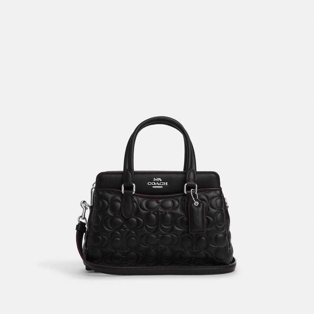 (USA Ready Stock) Coach Mini Darcie Carryall With Signature Leather in Black (CM050)