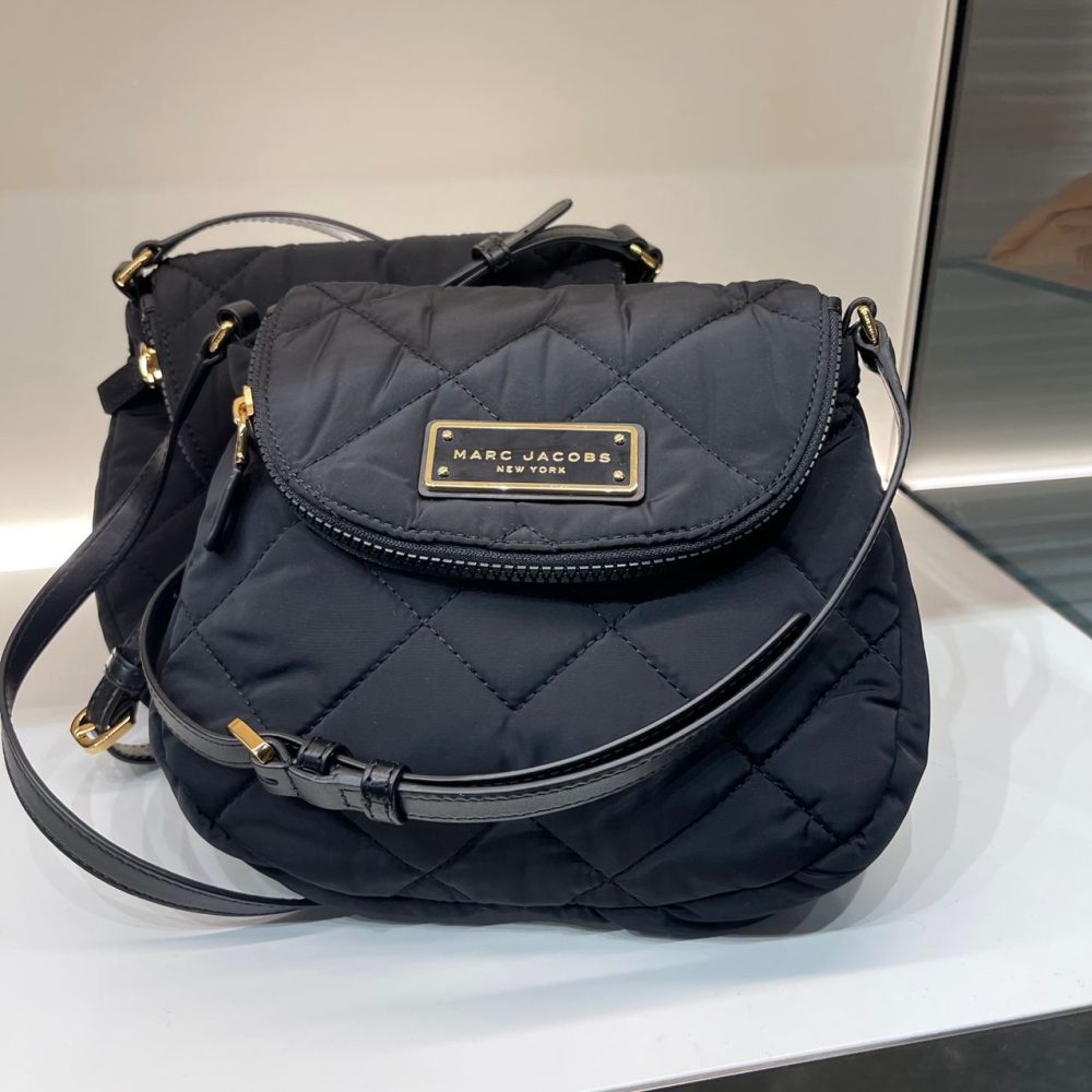 (Pre Order) Marc Jacobs Quilted Nylon Mini Messenger Bag in Black