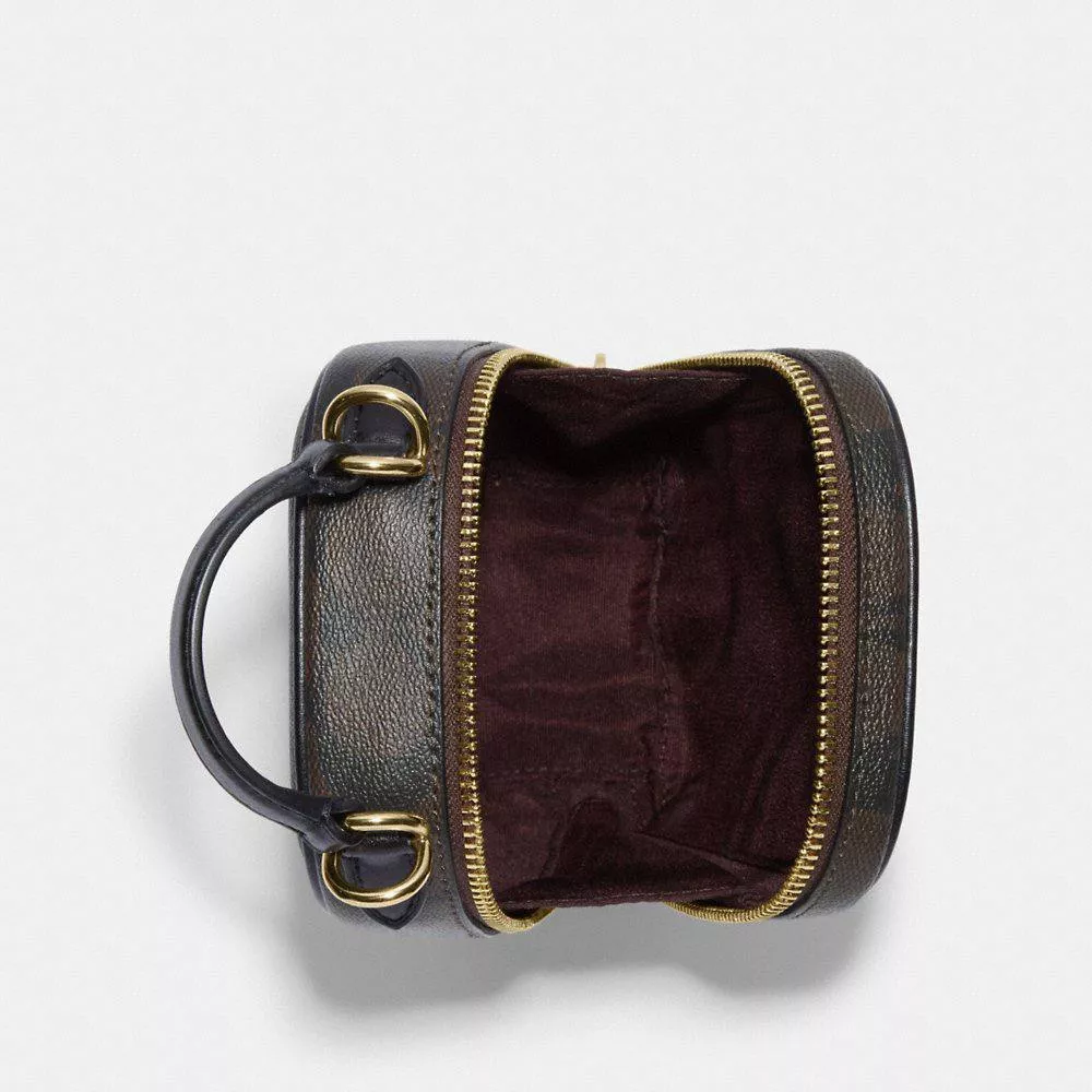 Coach Eva Phone Crossbody In Signature Canvas In Brown/Black - Image 2