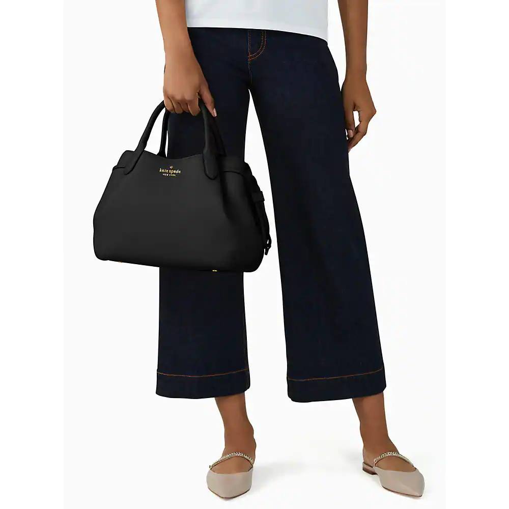 Kate Spade Pebbled Leather Dumpling Large Satchel In Black - Image 5