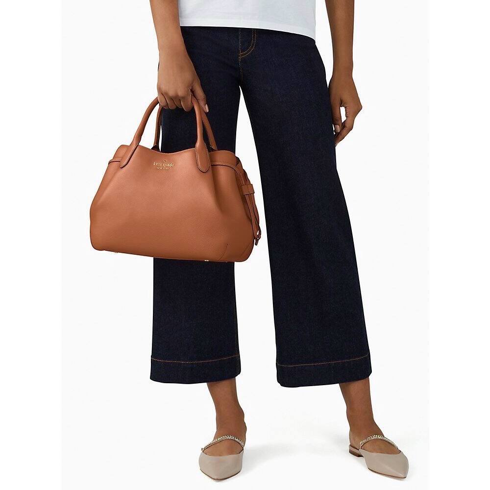 Kate Spade Pebbled Leather Dumpling Large Satchel in Warm Ginger - Image 4