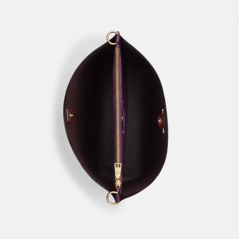 Coach Mollie Bucket Bag In Signature Canvas in Khaki/Deep Berry (CA561) - Image 3