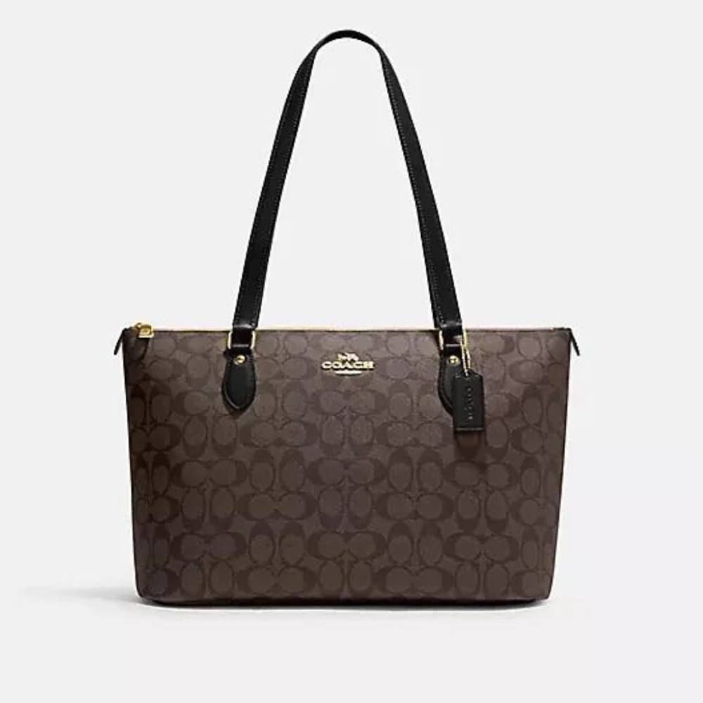 (Pre Order) coach gallery tote in signature brown - Amory