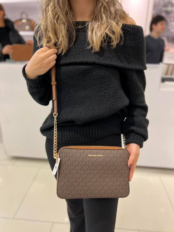 Michael Kors Jet Set Item Large EW Crossbody in Signature Brown - Image 4