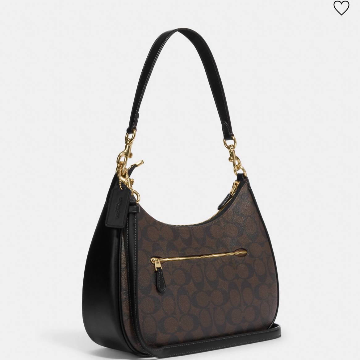 Coach Teri Hobo In Signature Canvas in Brown/Black - Image 2