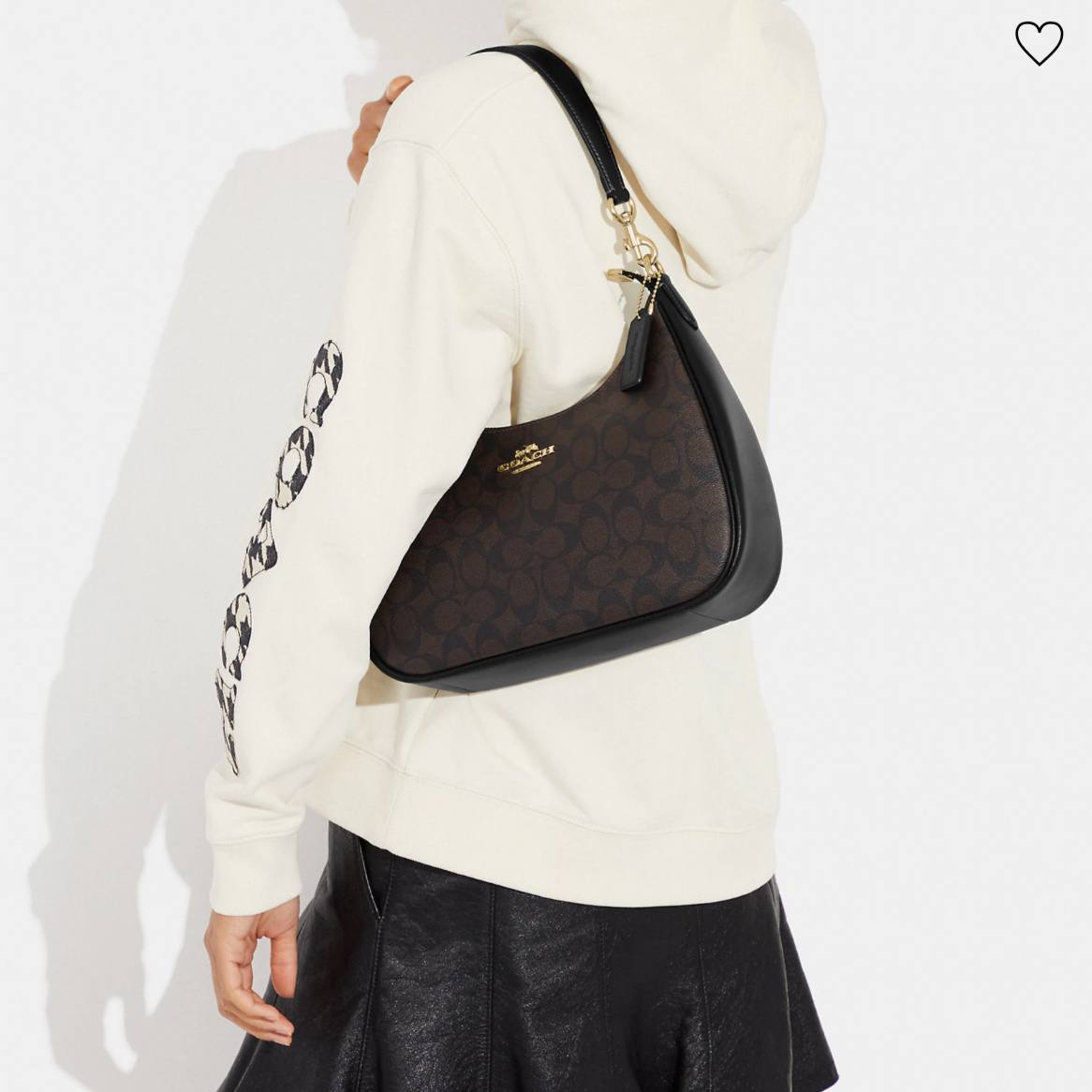 Coach Teri Hobo In Signature Canvas in Brown/Black - Image 5