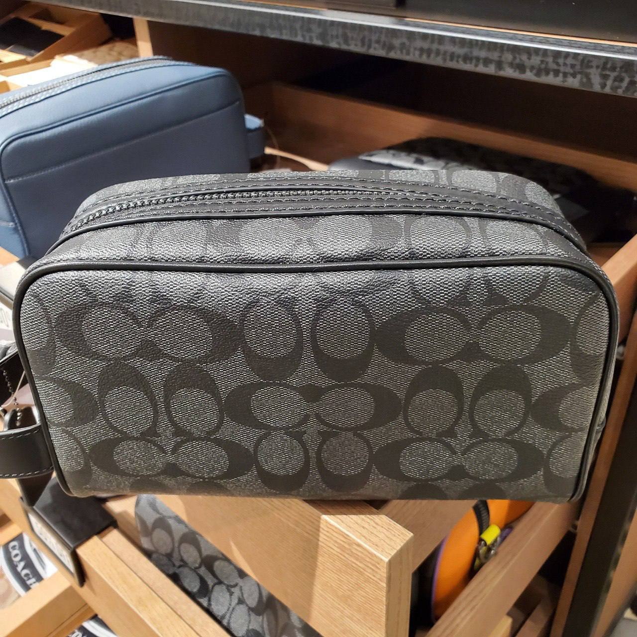 Coach Small Travel Kit In Signature Canvas - Image 4