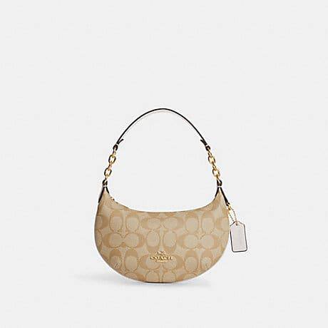 Coach Mini Payton Hobo in Signature Light Khaki Chalk