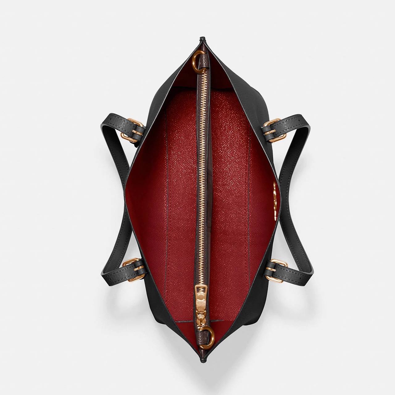 Coach Mollie Tote 25 in Black/True Red (C4084) - Image 4