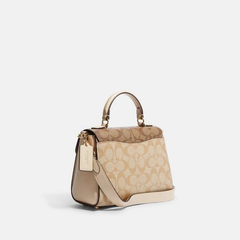 Coach Morgan Top Handle Satchel In Blocked Signature Canvas in Light ...