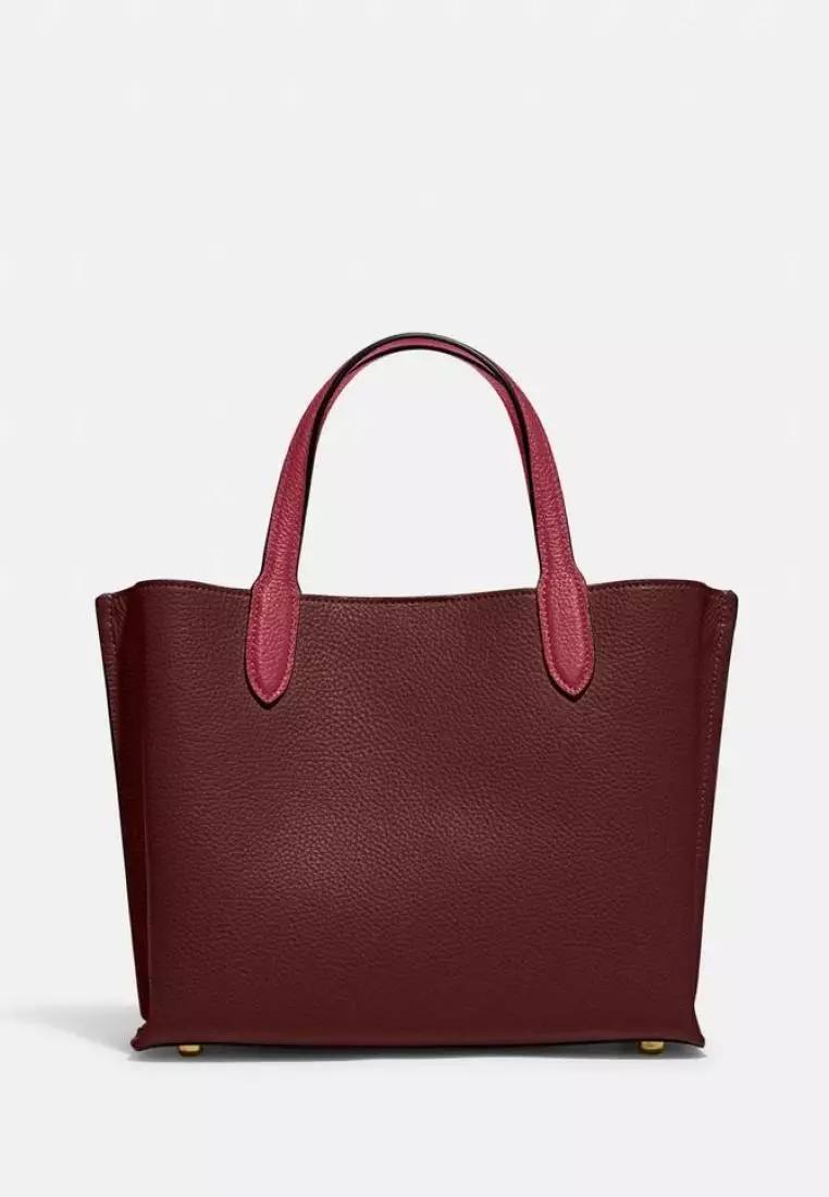 Coach Willow Tote 24 In Colorblock Wine - retail transfer - Image 2