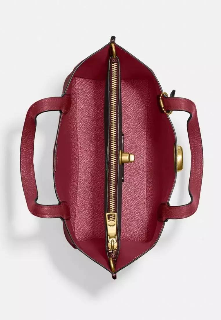 Coach Willow Tote 24 In Colorblock Wine - retail transfer - Image 4