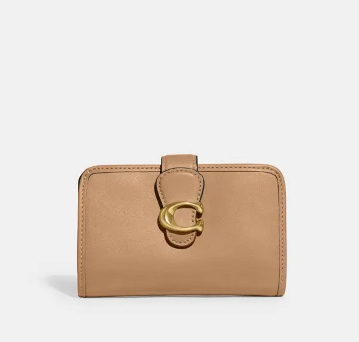 (USA ready stock) Coach Tabby Medium wallet in Brass/Toffee - retail transfer