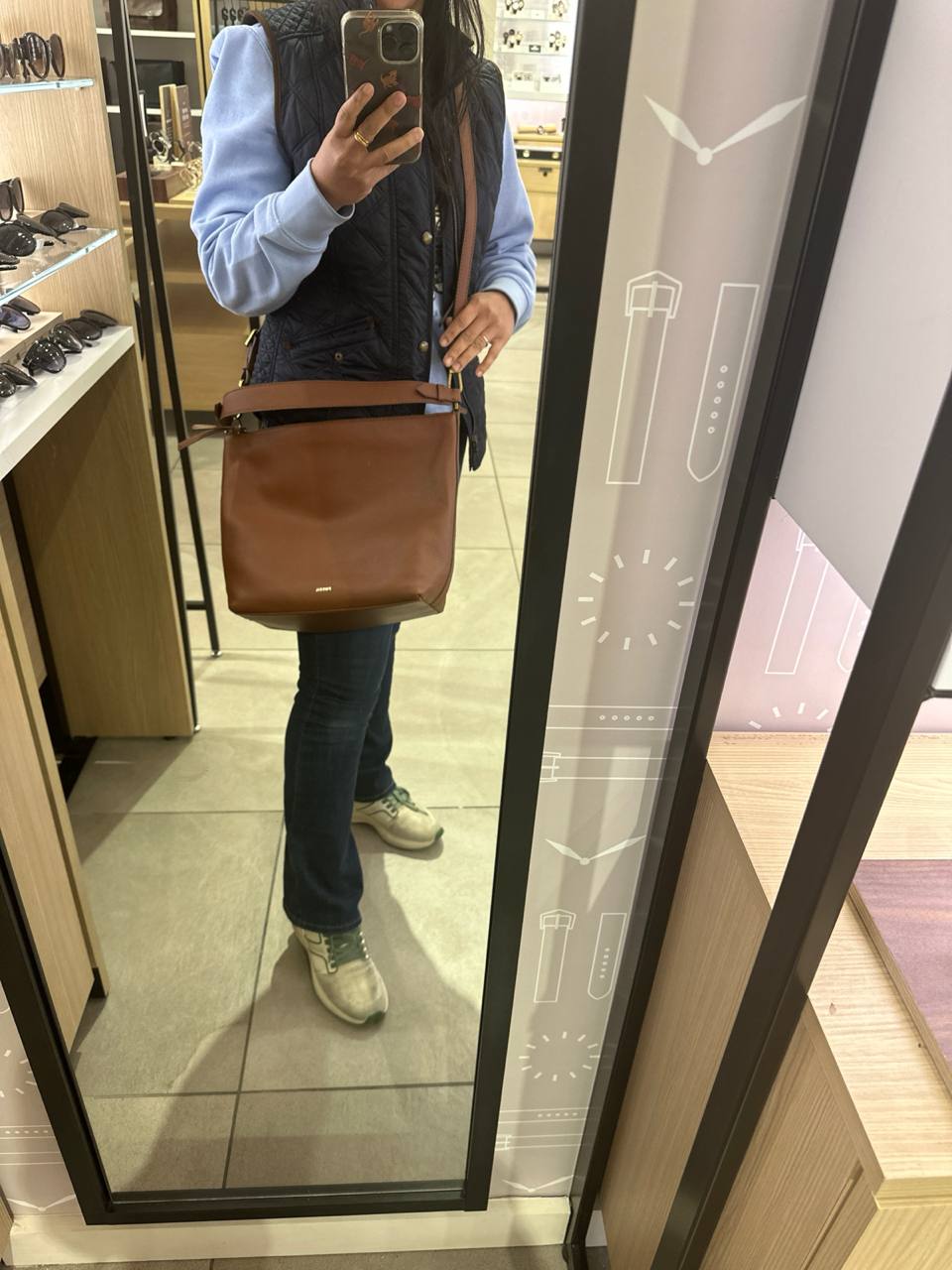 Fossil julianna large hobo brown with longstrap - Image 3