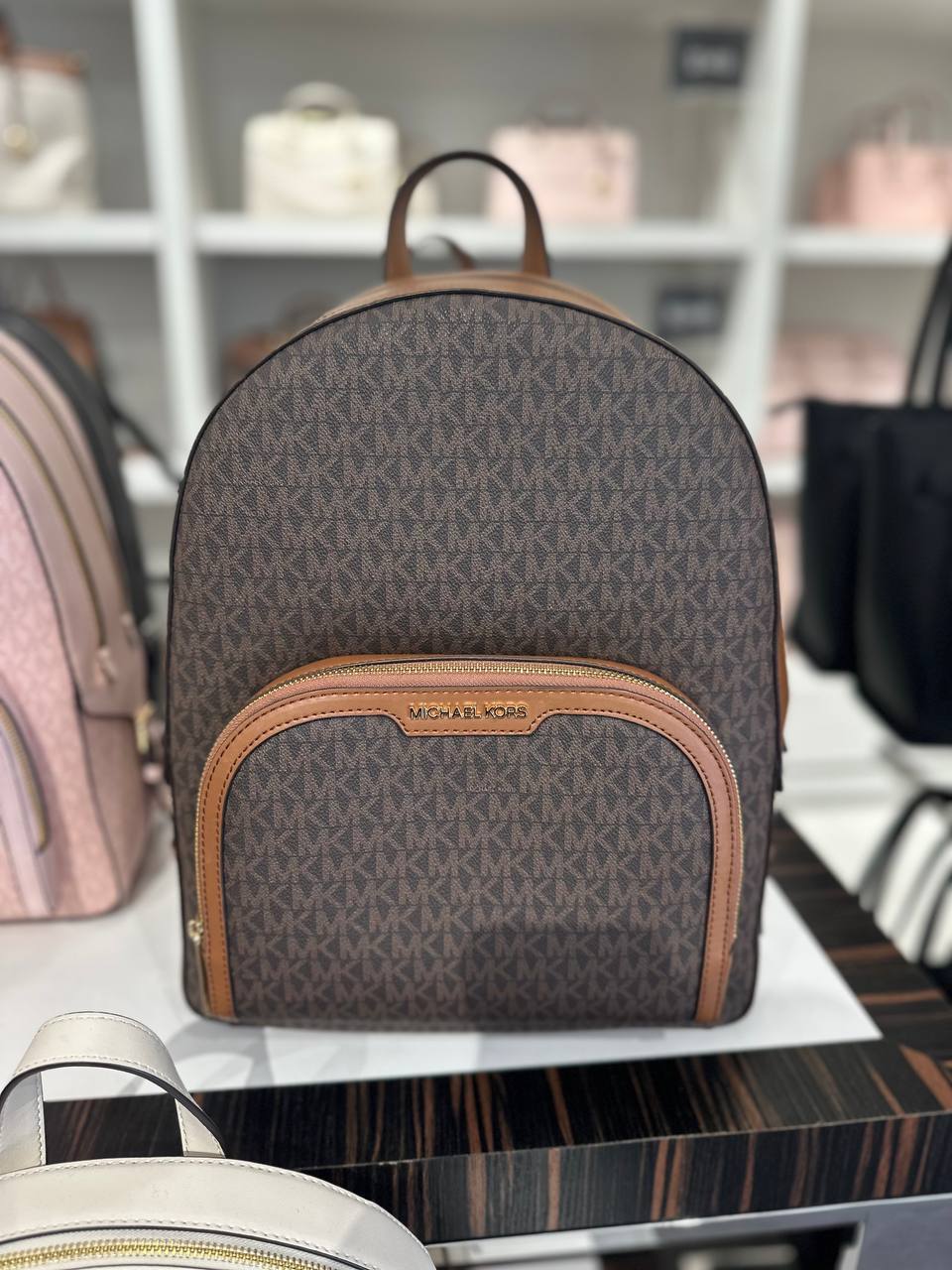 Michael Kors jaycee large backpack in signature brown