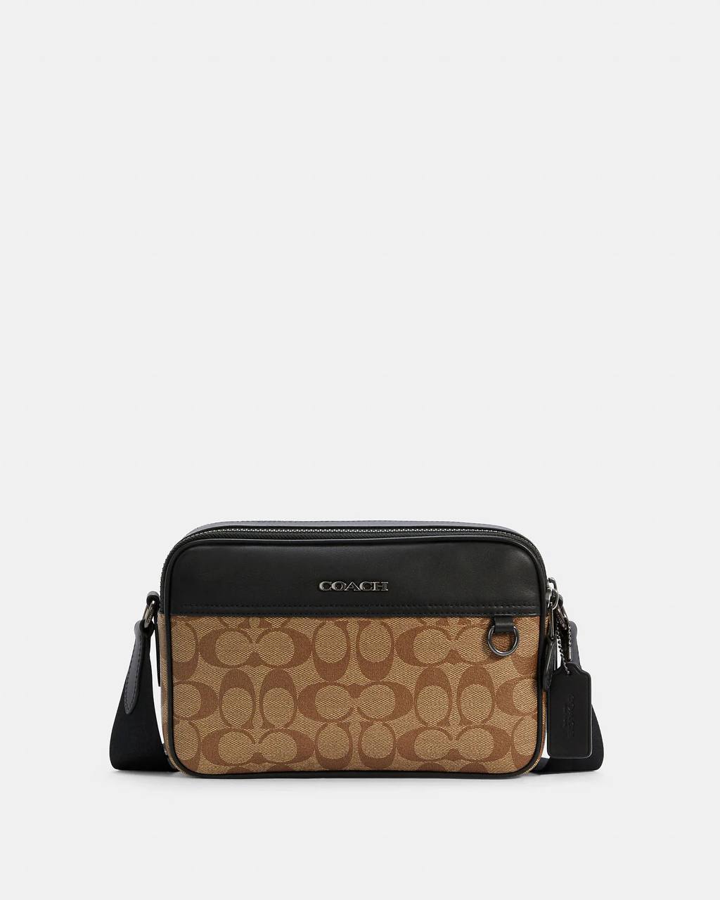 coach graham crossbody in khaki black