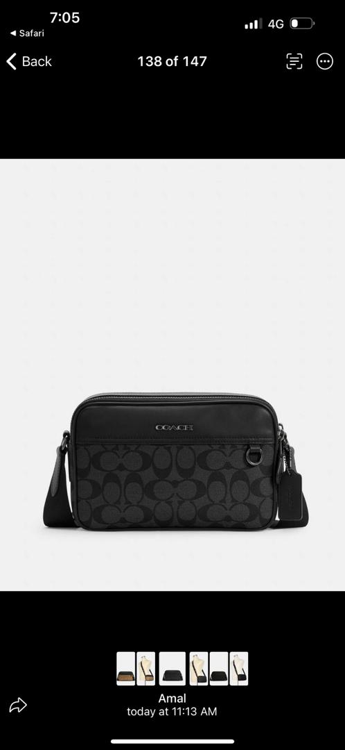 coach graham crossbody in charcoal black