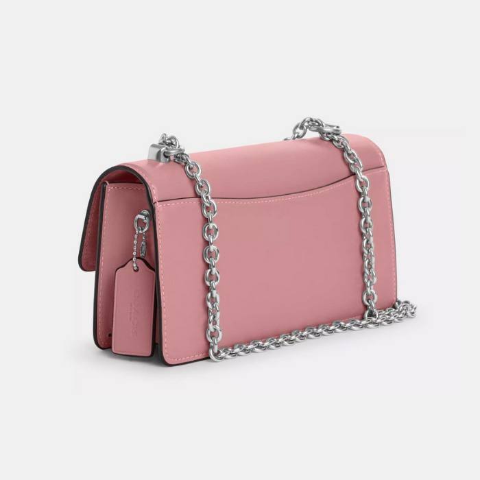 coach eliza flap shoulder in smooth leather true pink - Image 2