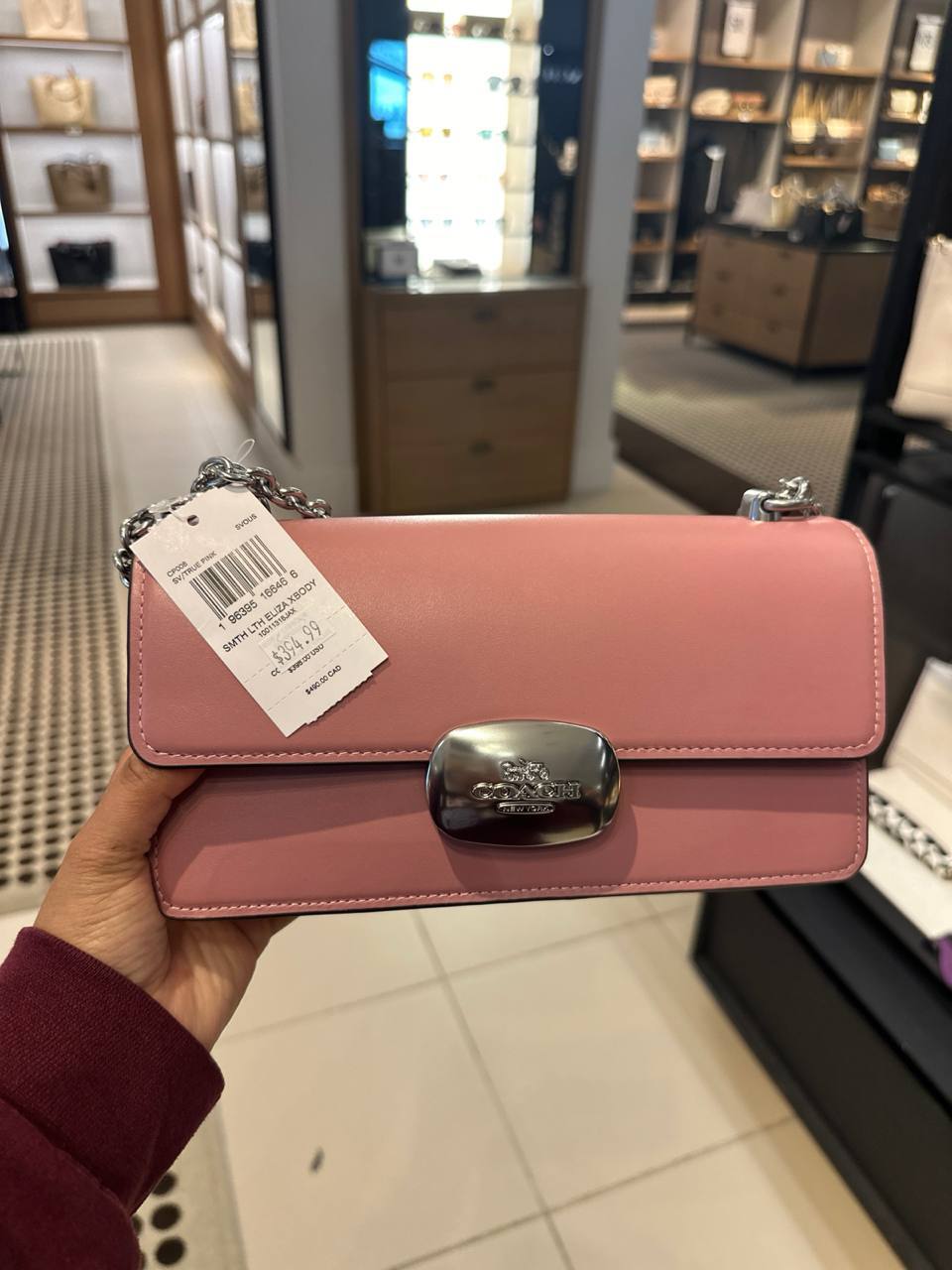 coach eliza flap shoulder in smooth leather true pink - Image 3