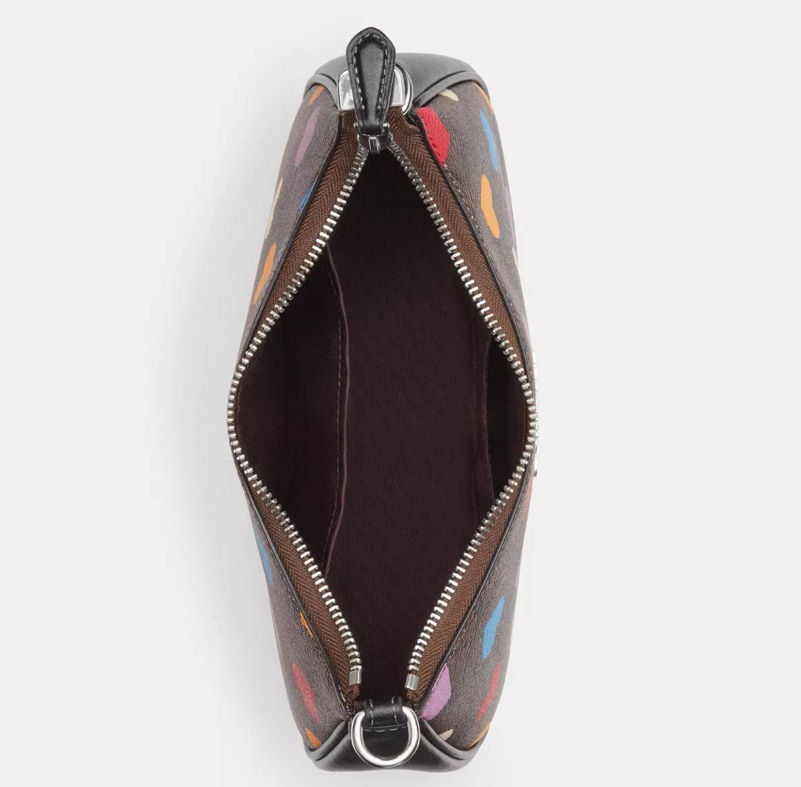 coach teri shoulder in brown black multi heart - Image 3