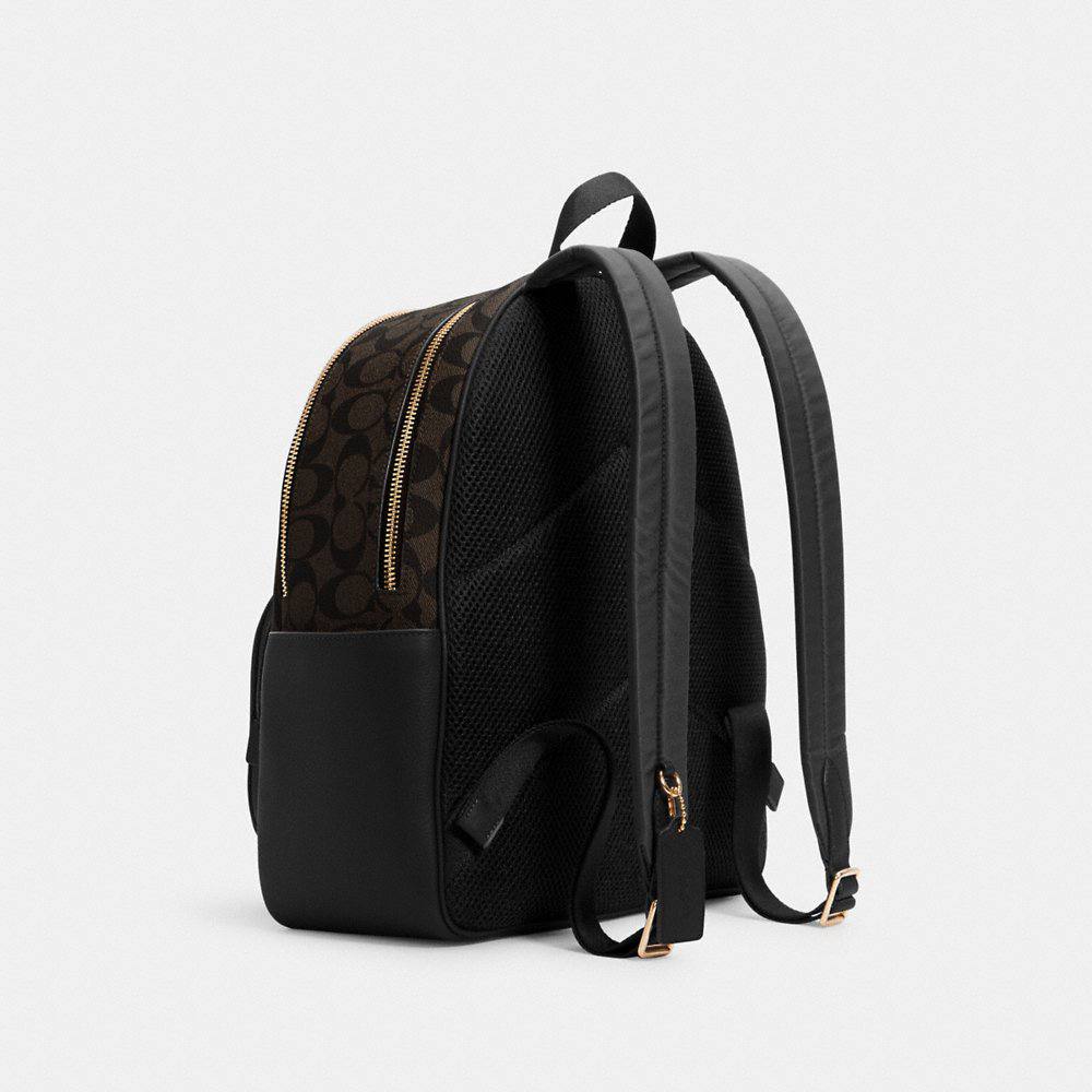 Coach Signature Court Backpack in Brown/Black - Image 2