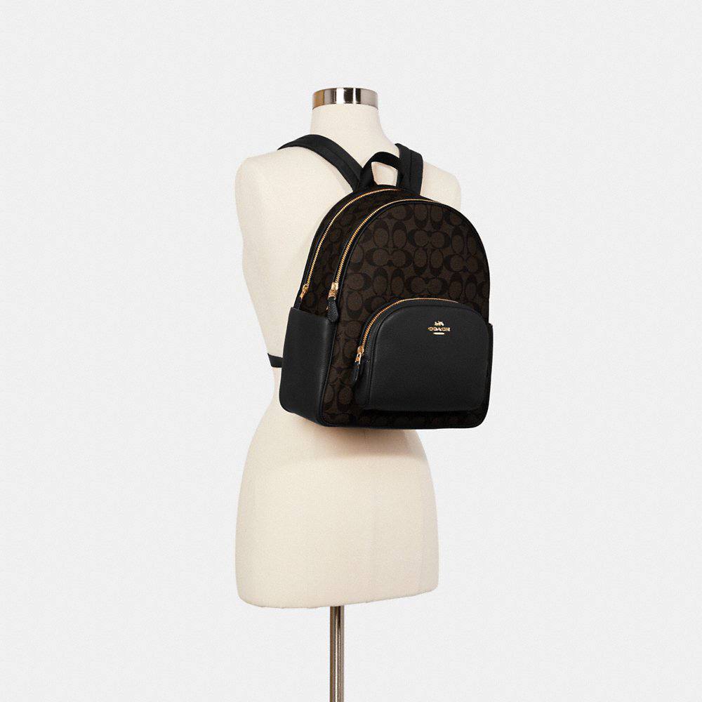 Coach Signature Court Backpack in Brown/Black - Image 4