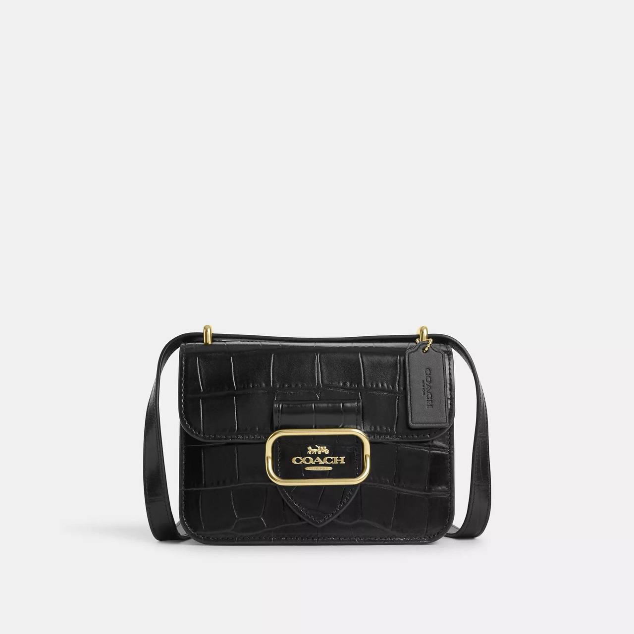 Coach morgan square crossbody in croc black