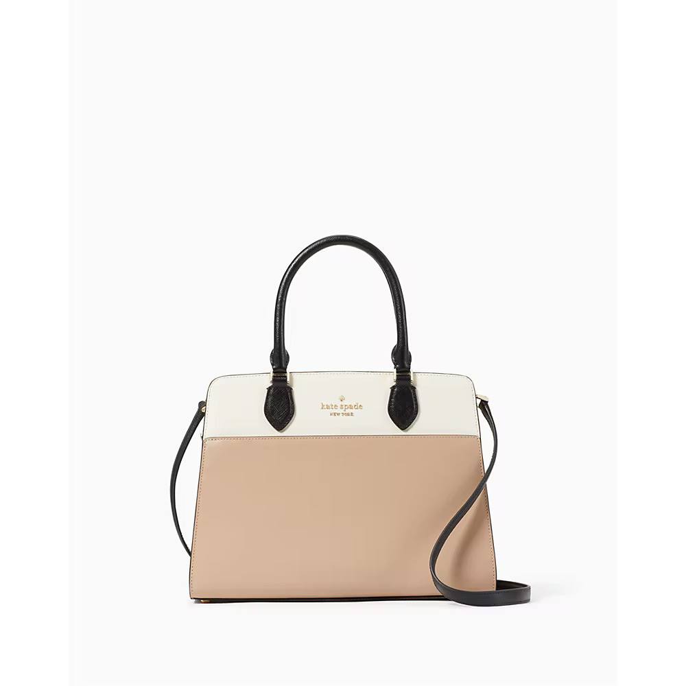 Kate Spade Madison Colorblock Saffiano Leather Medium Satchel in Toasted Hazelnut Multi (KC621