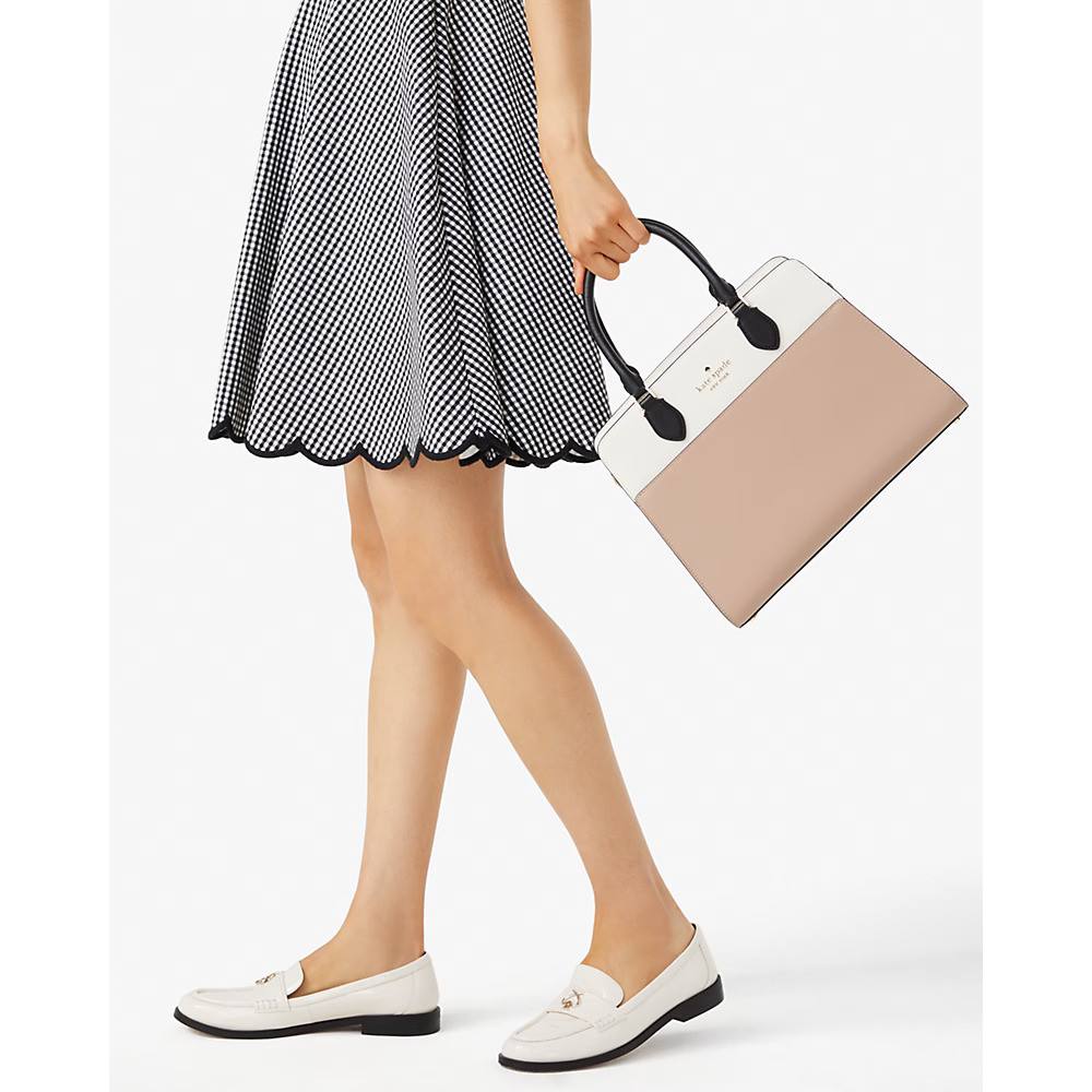 Kate Spade Madison Colorblock Saffiano Leather Medium Satchel in Toasted Hazelnut Multi (KC621 - Image 4