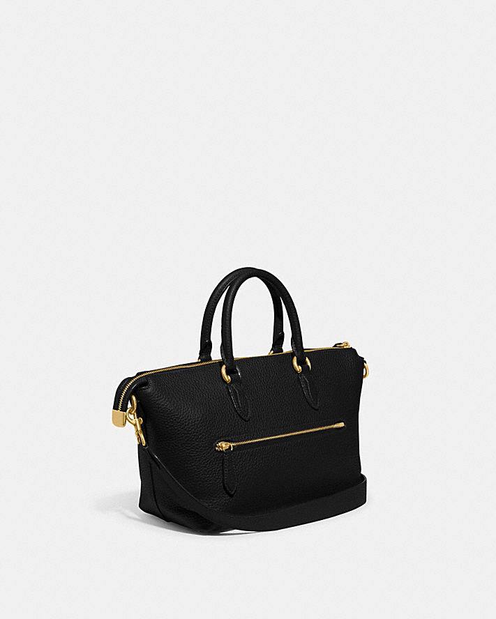 coach cara satchel pebble leather in black - Retail Transfer - Image 2