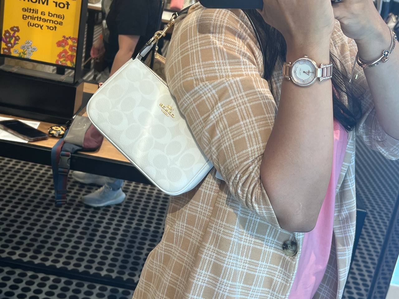 Coach Nolita 19 in Blocked Signature Canvas in Glacier White - Image 6