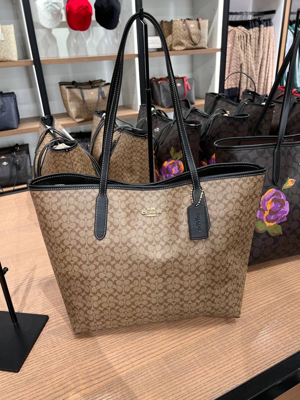 Coach Micro City Tote In Signature Canvas in Khaki/Black (CJ942) - Image 4