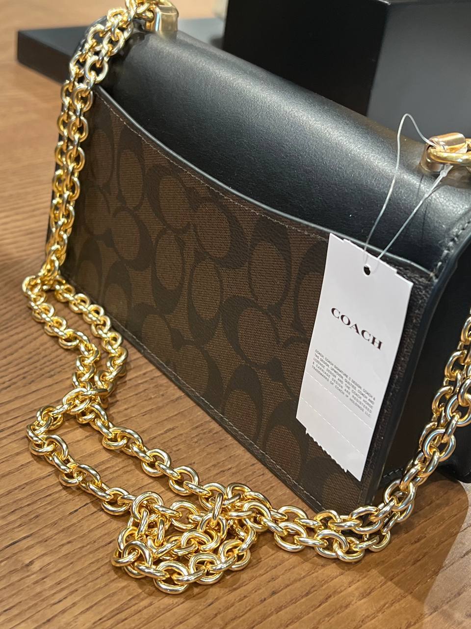 Coach eliza flap crossbody in signature canvas in brown black - Image 5