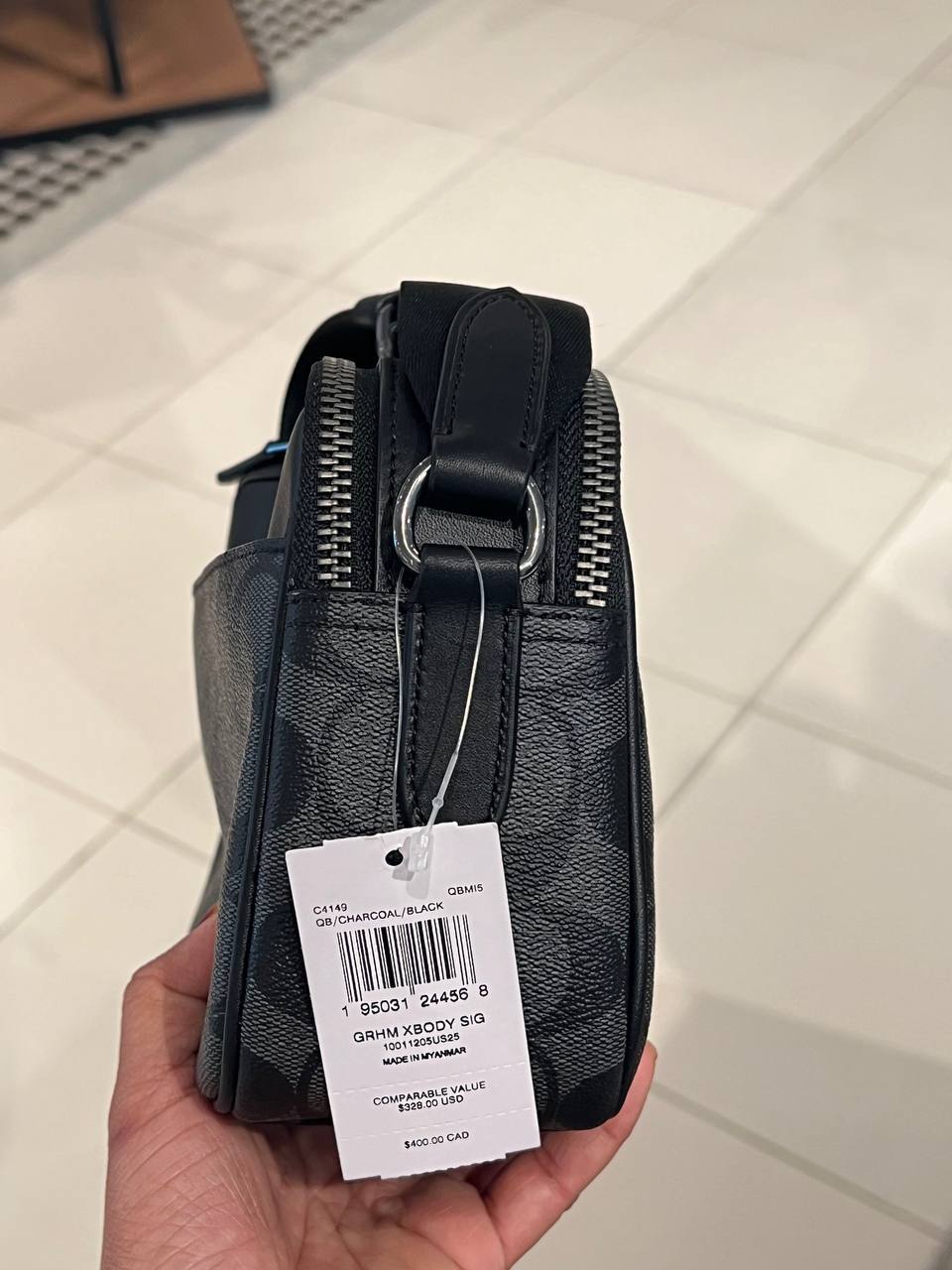 (USA Ready Stock) Coach graham crossbody in signature charcoal black - Image 4