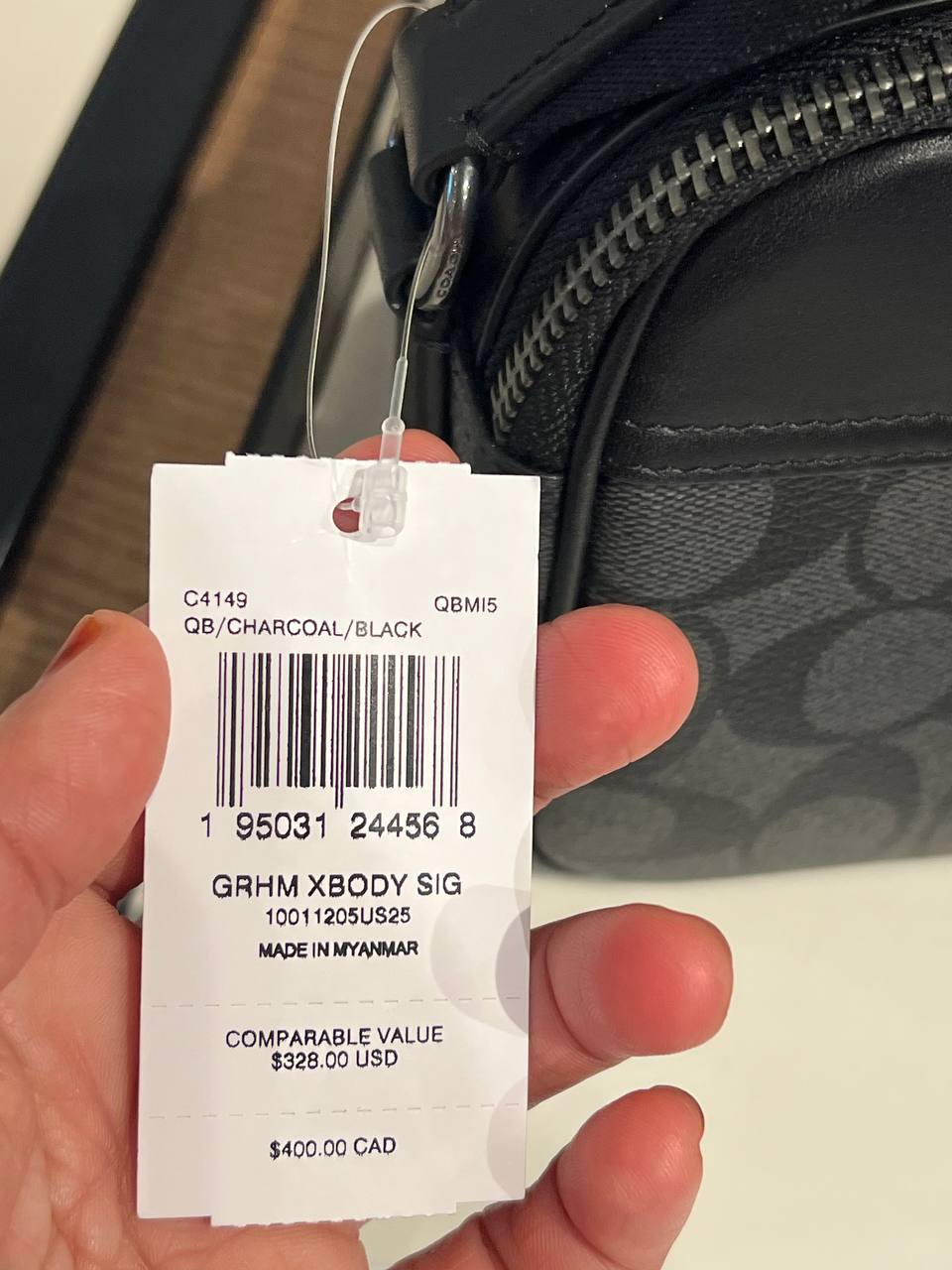 (USA Ready Stock) Coach graham crossbody in signature charcoal black - Image 8