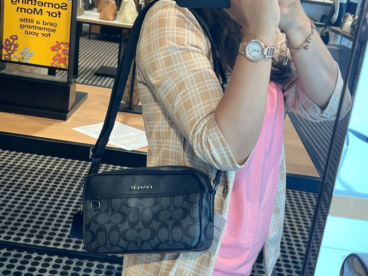 (USA Ready Stock) Coach graham crossbody in signature charcoal black - Image 6